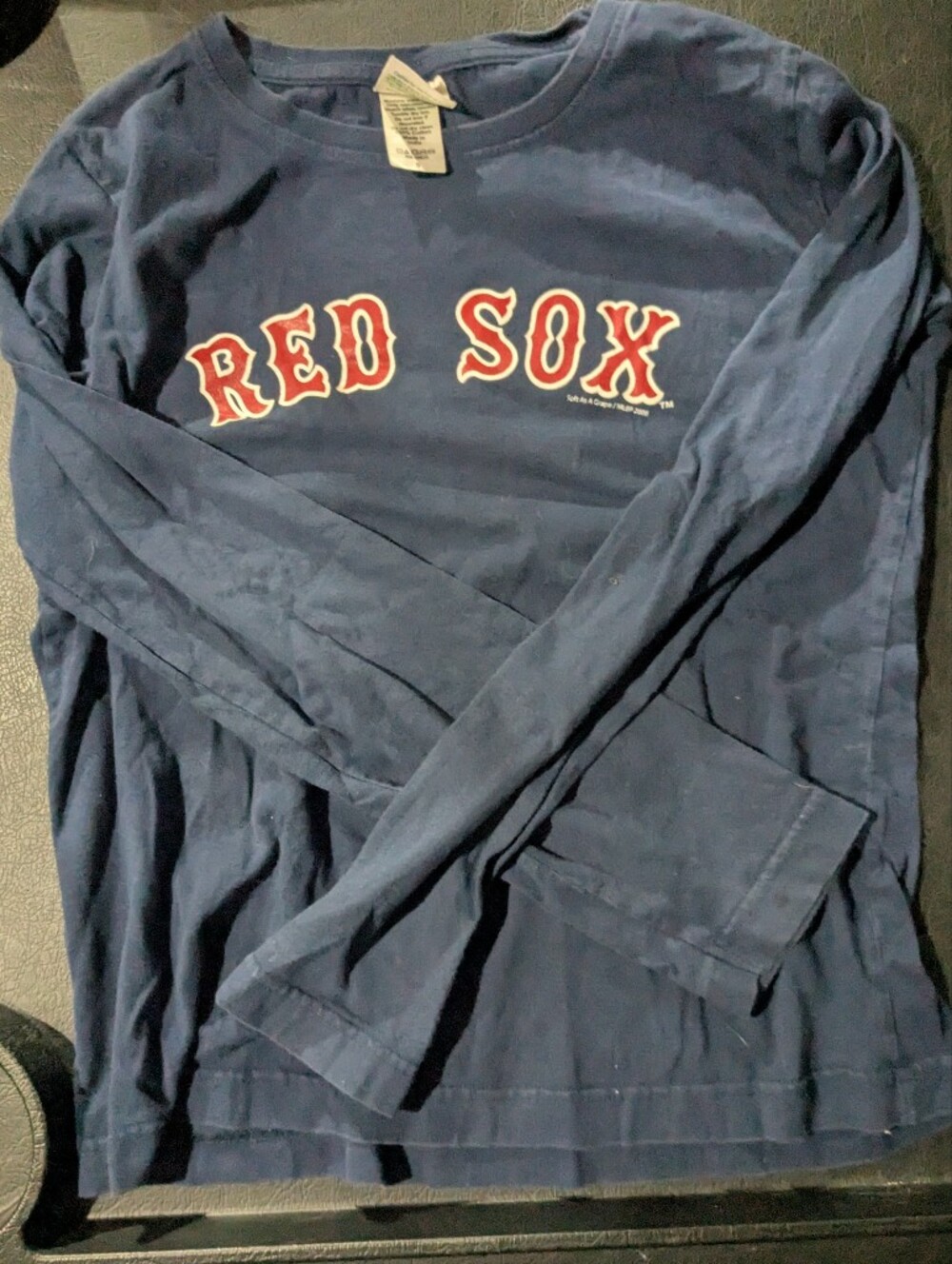 Boston Red Sox Navy Long-Sleeve Crewneck Shirt